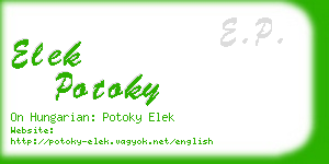 elek potoky business card